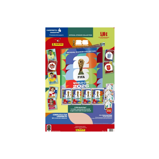 Caderneta Panini Mundial 2026 + 4 Saquetas